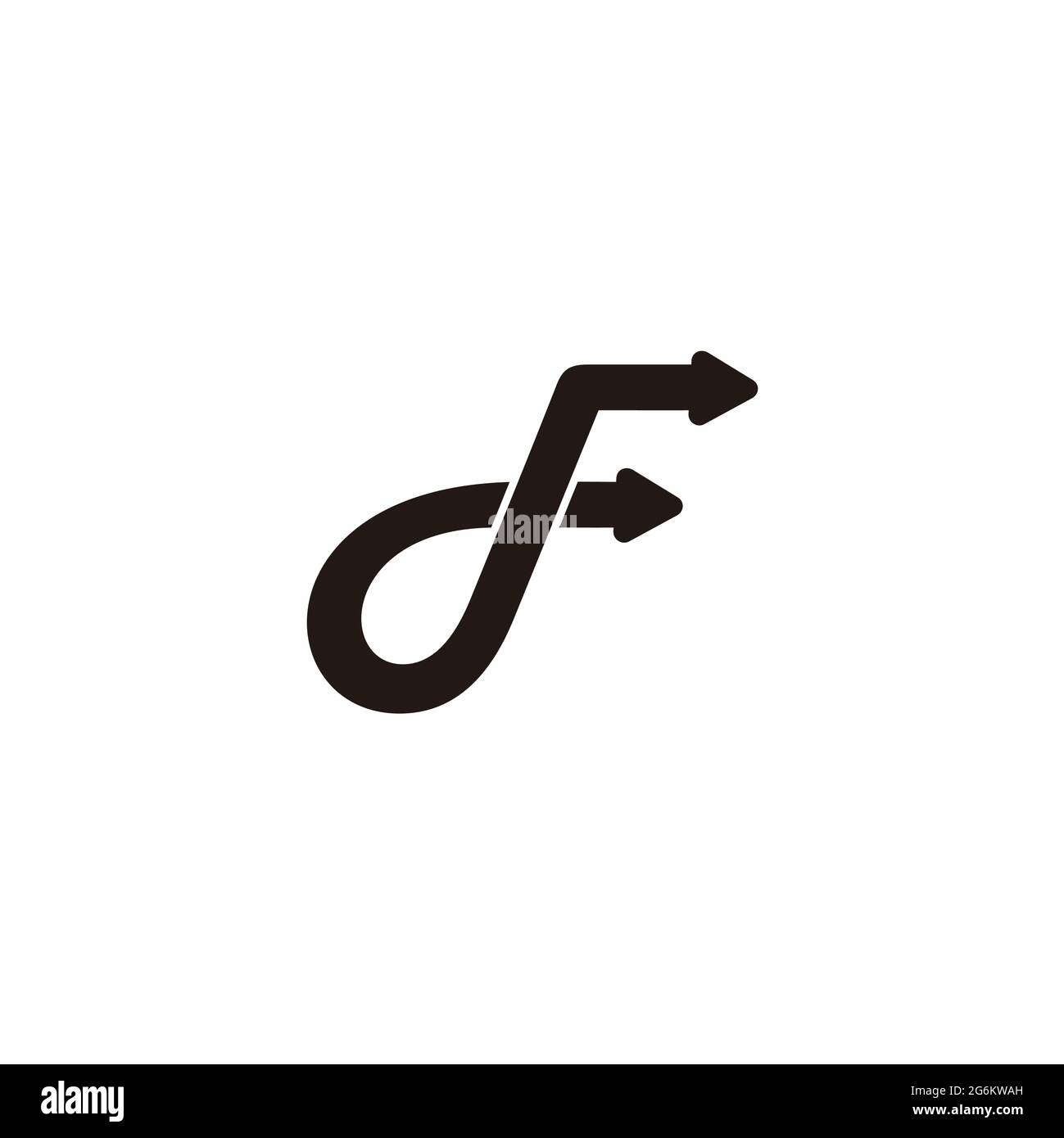 Buchstaben df Bewegung Pfeile einfache Logo Vektor Stock Vektor