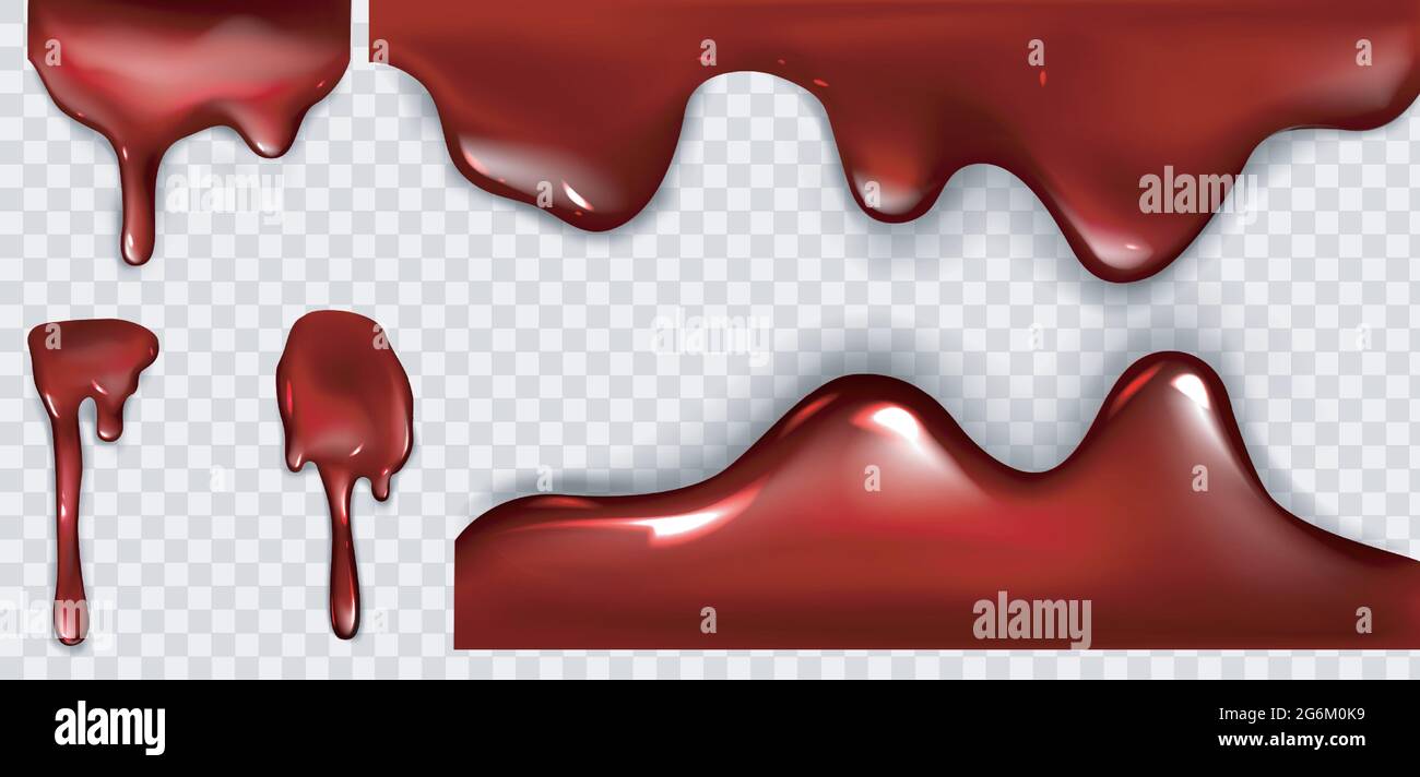 3D-Set für Bluttropfen. Stock Vektor