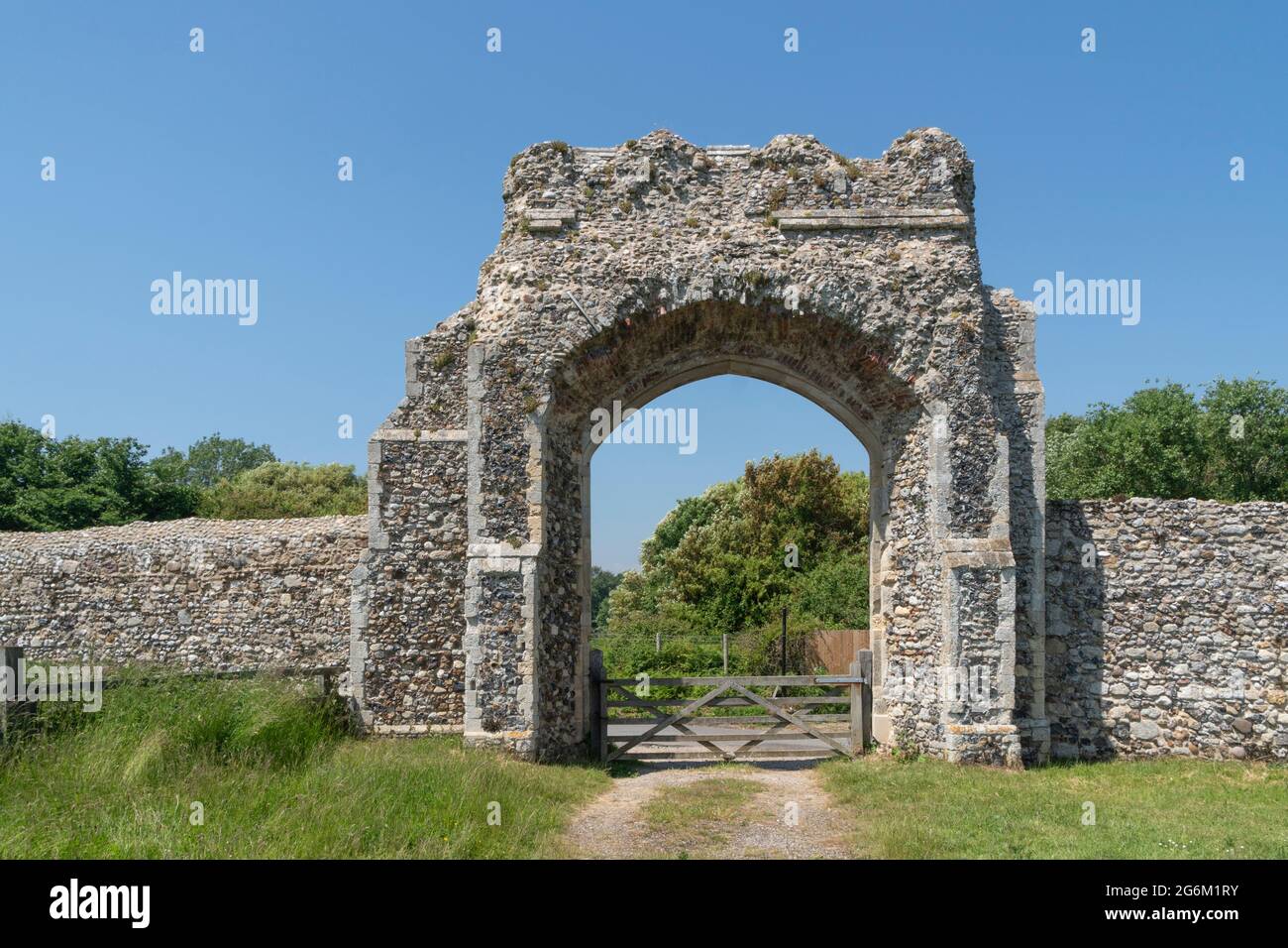 Greyfriars, ein Franziskanermönch in Dunwich in der englischen Grafschaft Suffolk Stockfoto
