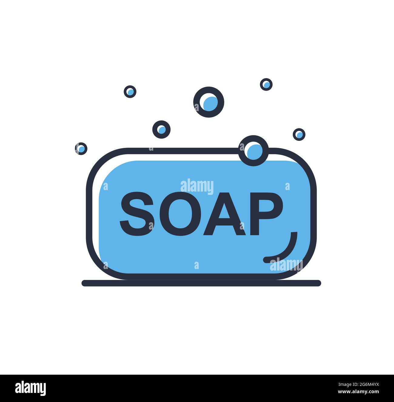 SOAP-Symbol. Medikamente auf weißem Hintergrund isoliert. Designelemente, farbig. Element für mobile Konzepte und Web-Apps. Vektorgrafik im flachen Stil Stock Vektor