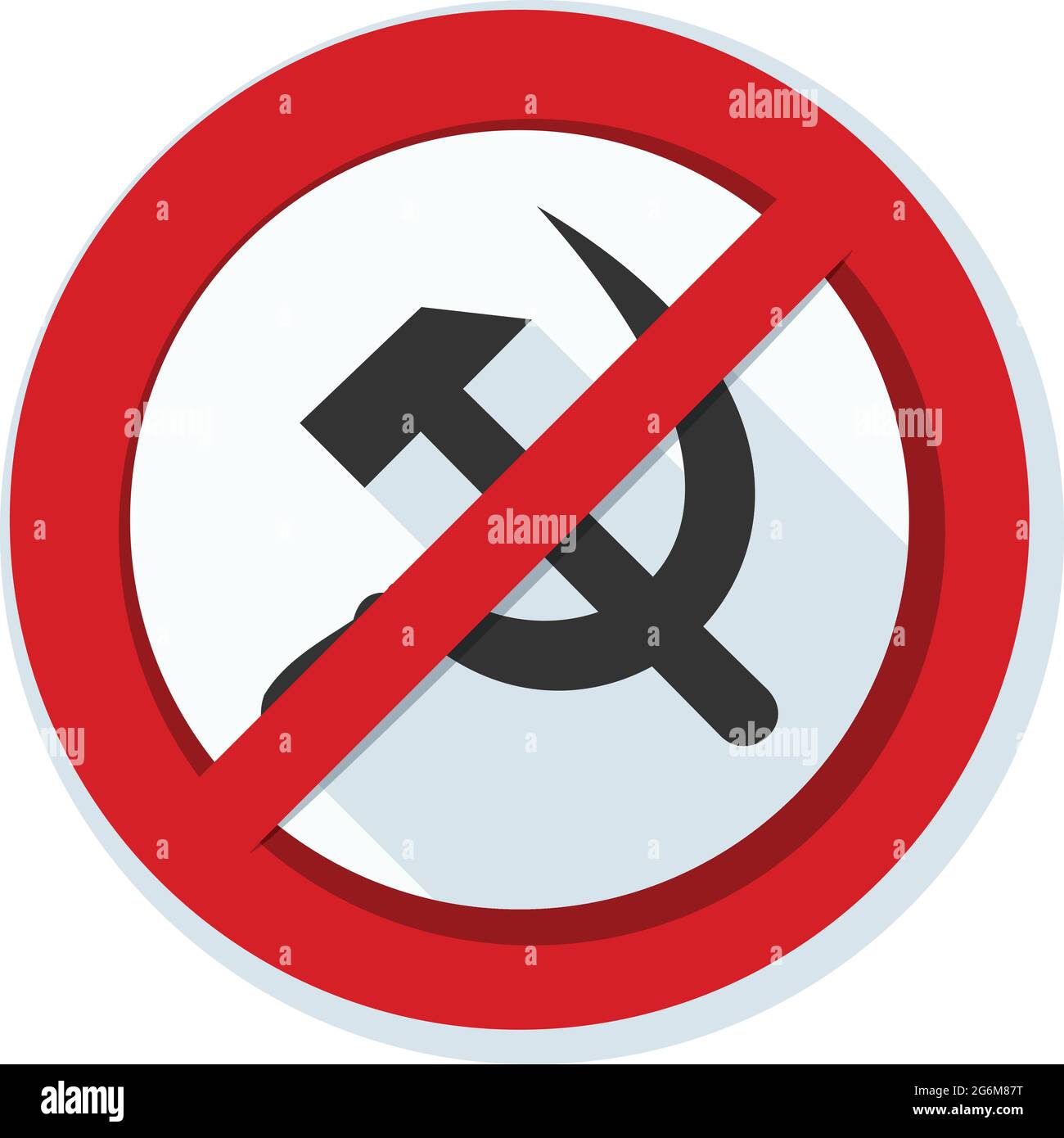 Dekommunisierung Zeichen Stopp Kommunismus Gefahr Etikett Illustration Stock Vektor