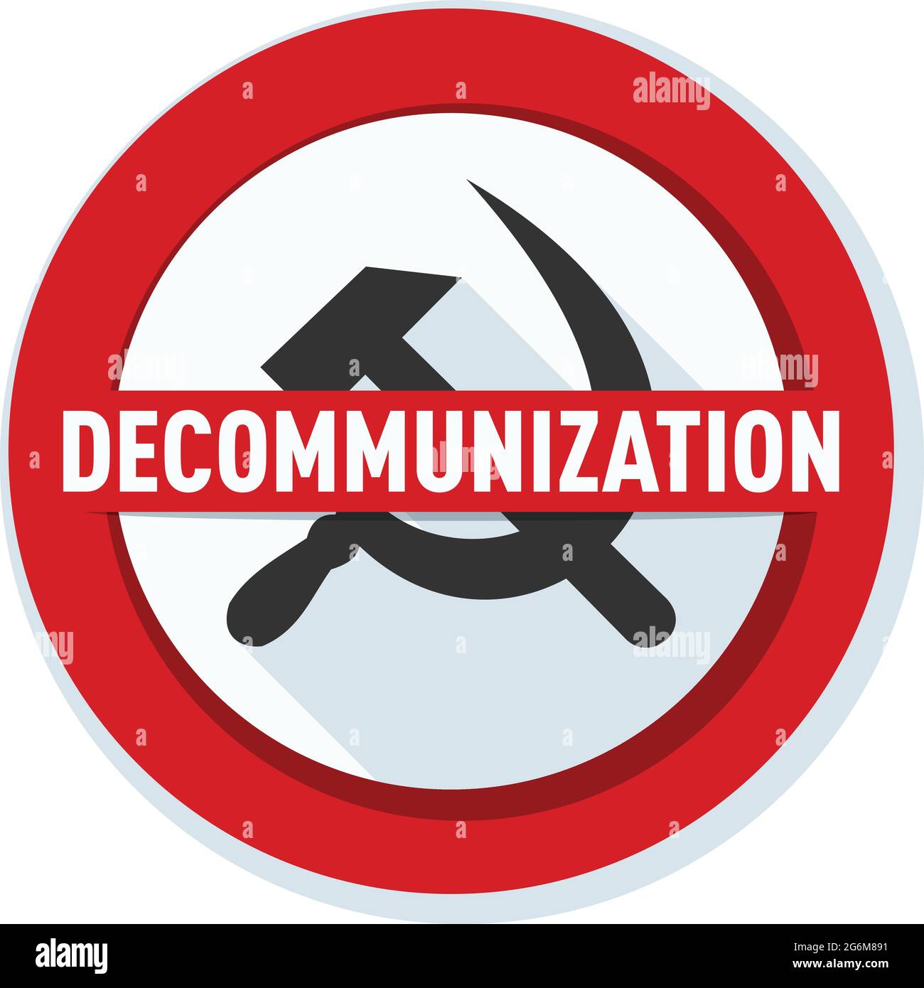 Dekommunisierung Zeichen Stopp Kommunismus Gefahr Etikett Illustration Stock Vektor