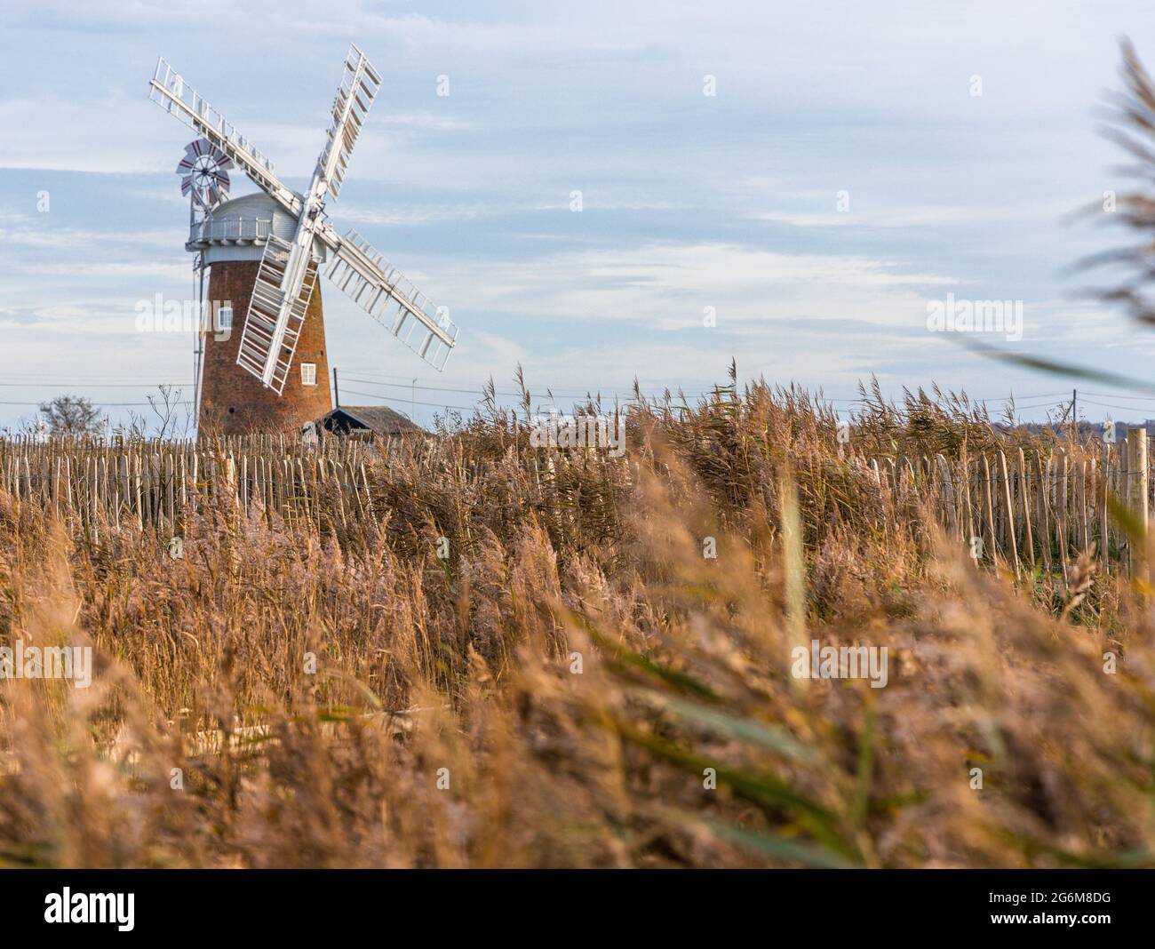 Horsey Windpump eine Windpumpe oder Drainage-Windmühle, die vom National Trust in Horsey, auf den Broads in der Nähe von Great Yarmouth, Norfolk, England, betreut wird Stockfoto