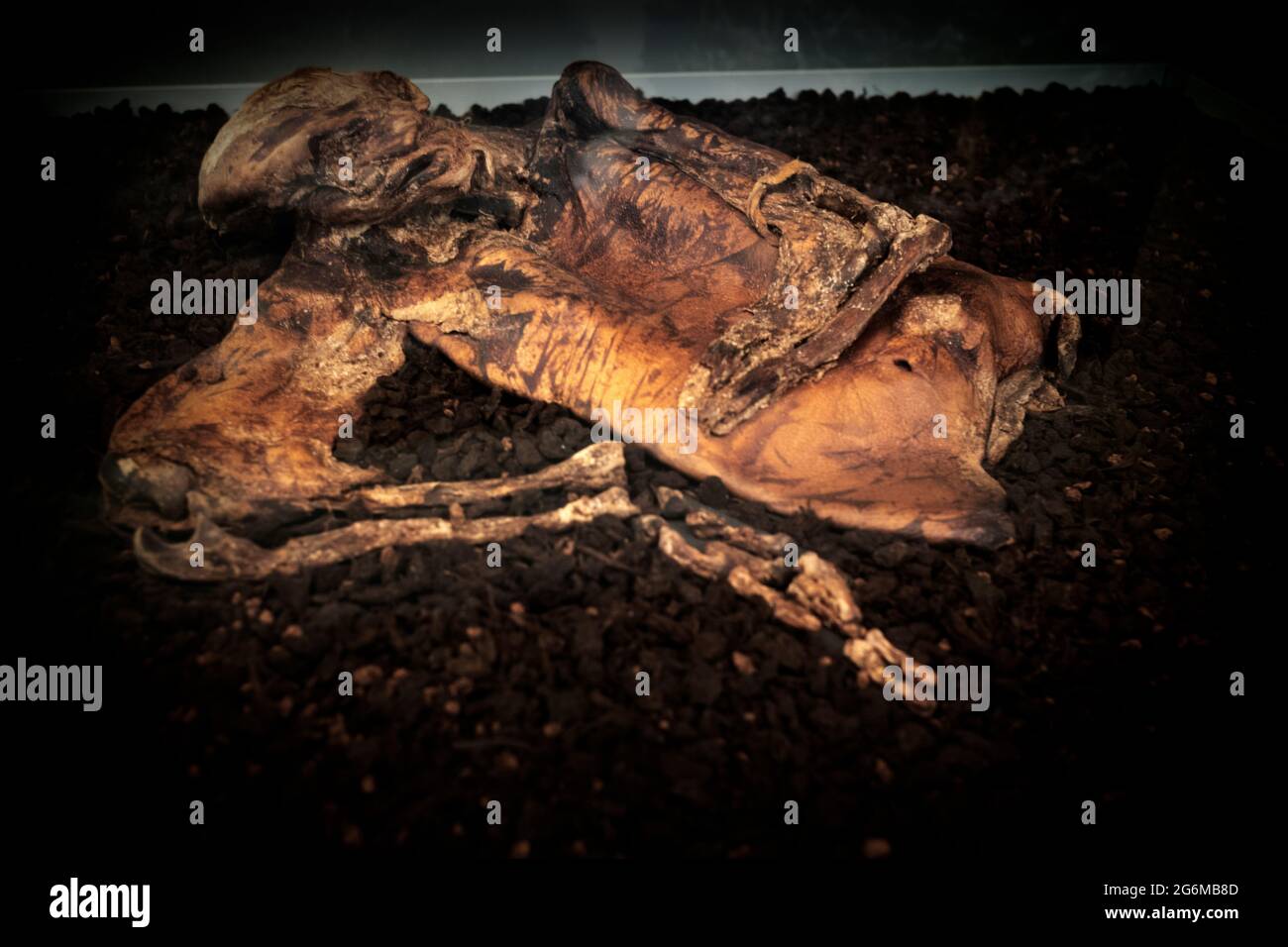 British Museum Foto von Brian Harris 2021-07 Lindow man. Lindow man, auch bekannt als Lindow II und (im Scherz) als Pete Marsh, ist der erhaltene Moor bo Stockfoto