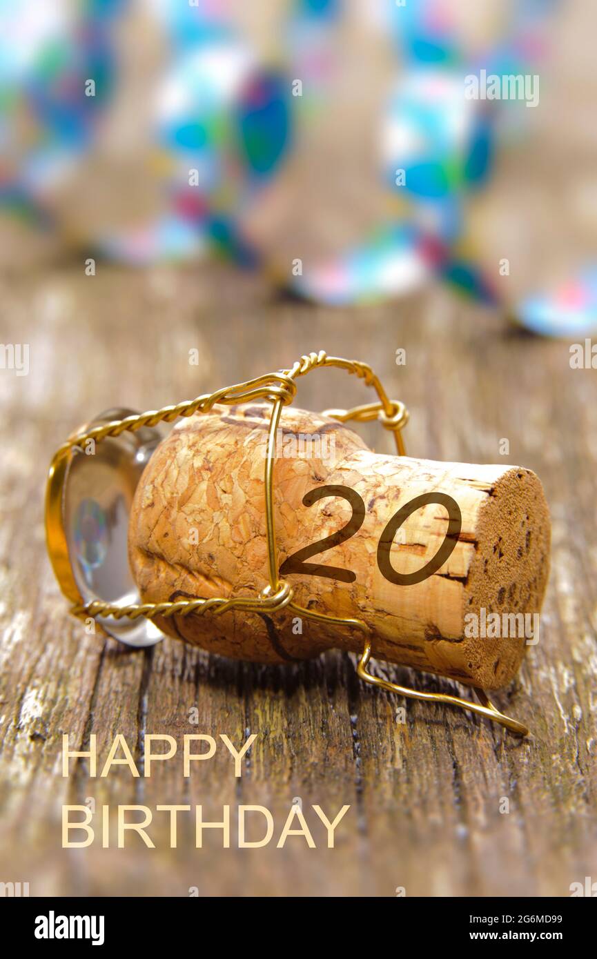 Herzlichen Glückwunsch zum 20. Geburtstag Stockfoto