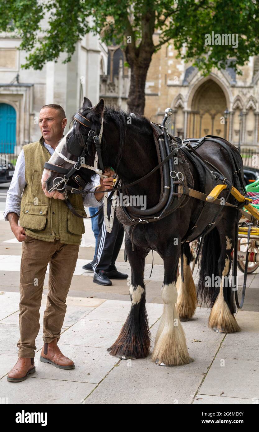 London, Großbritannien. Juli 2021. Gipsy, Roma and Traveller (GRT)-Aktivisten veranstalten eine Kundgebung auf dem Parliament Square in London, um sich gegen das Gesetz der Regierung zu Polizei, Kriminalität, Verurteilung und Gerichten zu wehren. Kredit: Ian Davidson/Alamy Live Nachrichten Stockfoto