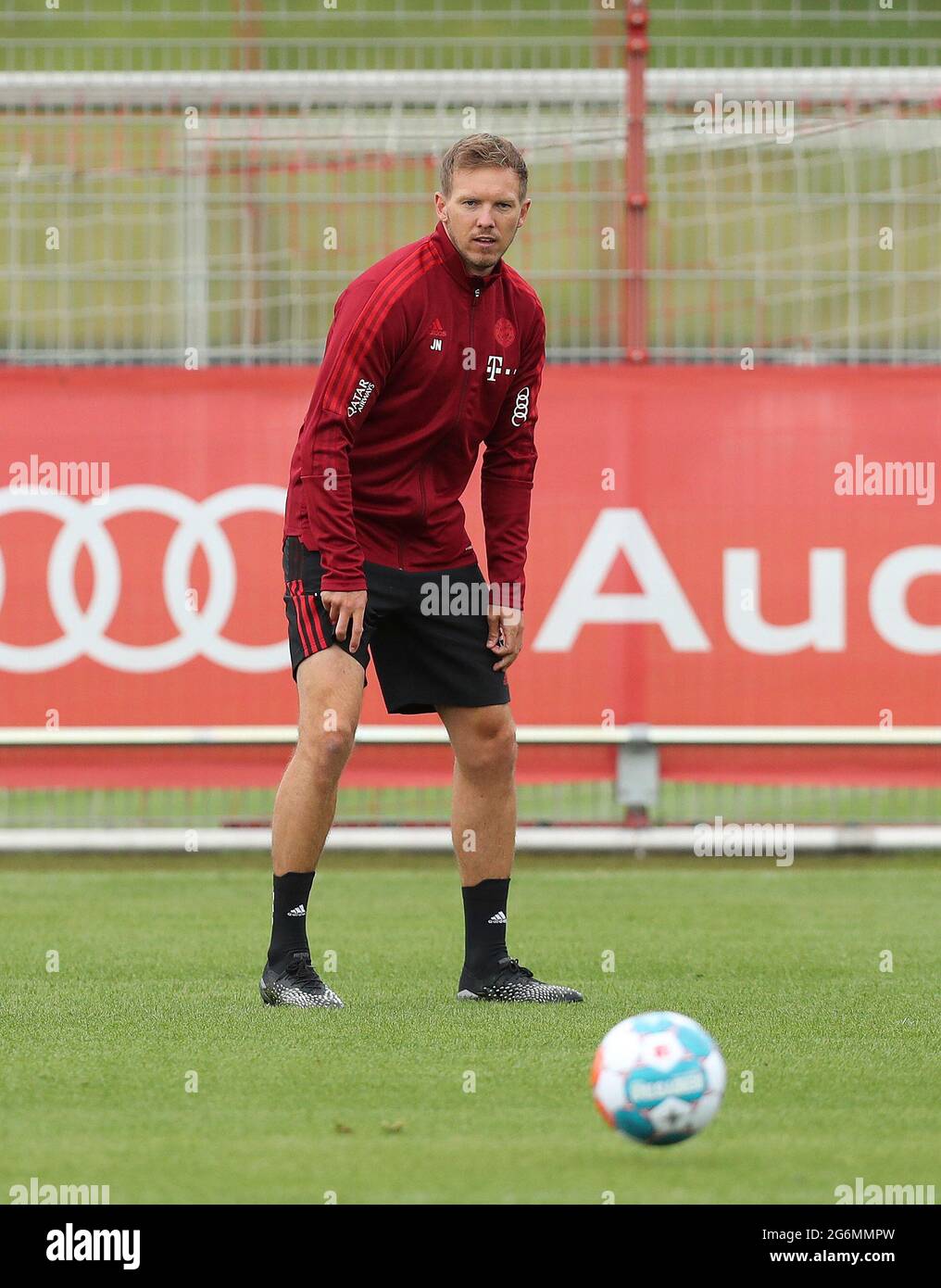 firo: 07.07.2021, Fußball, 1. Bundesliga, Saison 2021/2022, Training, Trainingsstart, FC Bayern Mvºnchen, Trainer Julian NAGELSMANN, Spannung Stockfoto