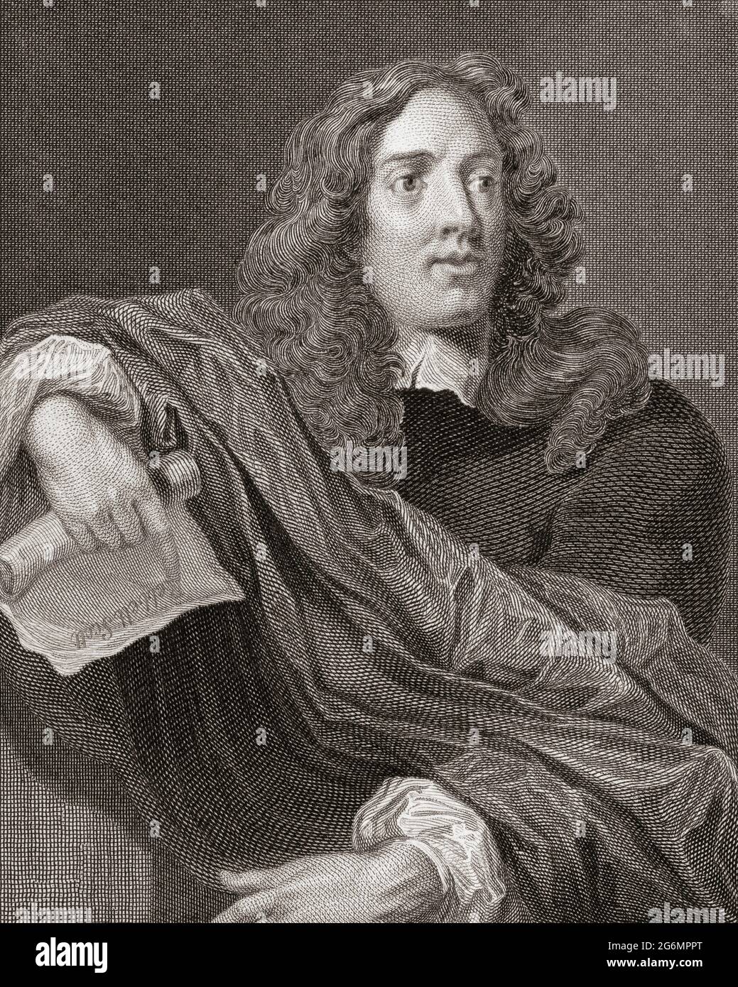 John Cleveland, 1613 – 1658. Englischer Dichter. Autor des Gedichts der rebellischen Schotte. Nach einem Stich von Thomas Uwins aus dem 19. Jahrhundert, nach Isaac Fuller. Stockfoto