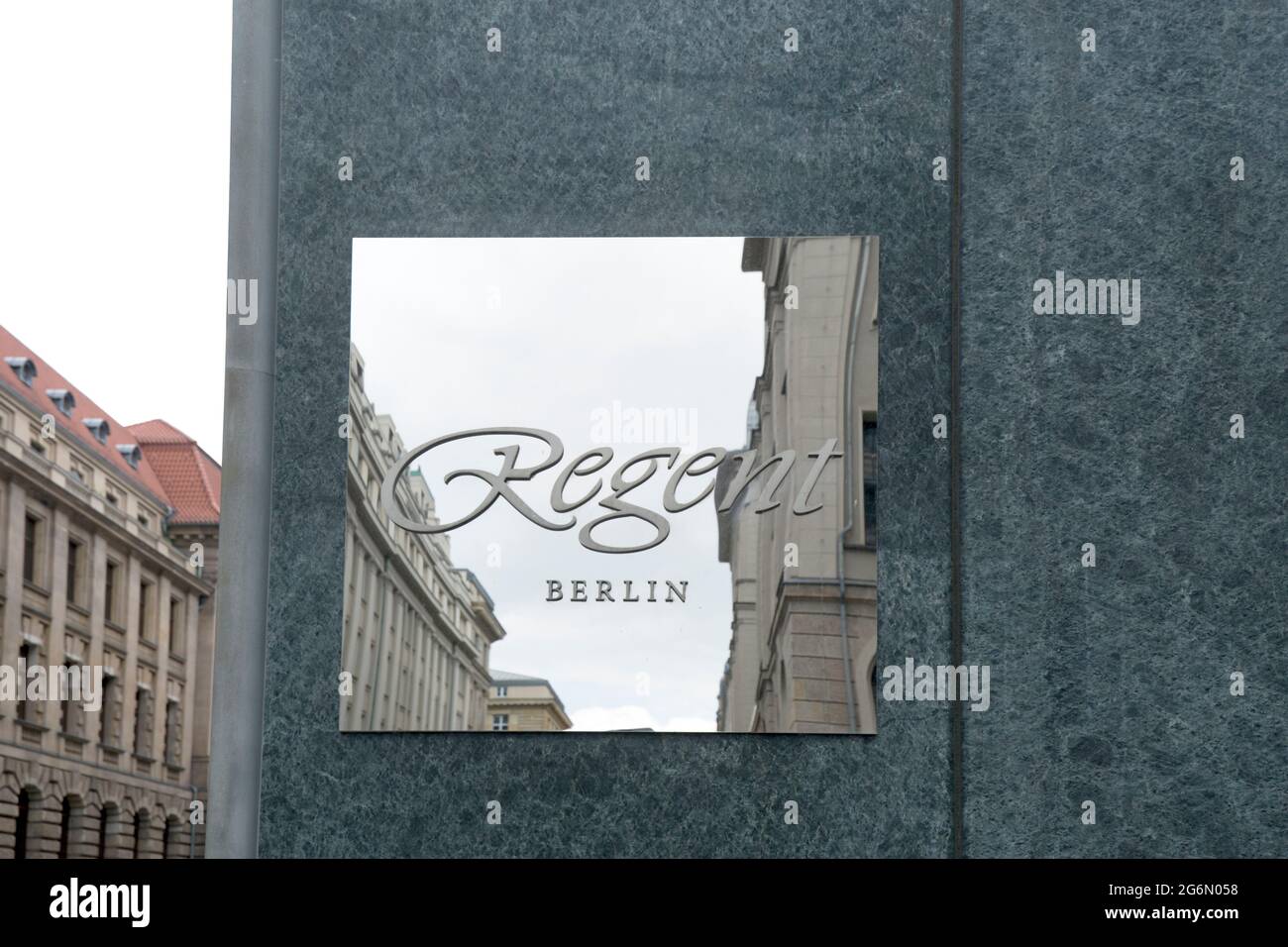Schild des Hotels Regent in Berlin, Deutschland, Europa Stockfoto