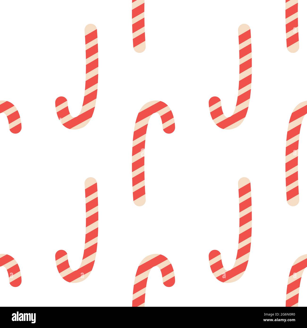 Weihnachtliche Zuckerrohrstreifen nahtloses Muster in rot und weiß. Beliebte Winter festlichen Hintergrund. Wiederholendes Kachelmuster Stock Vektor