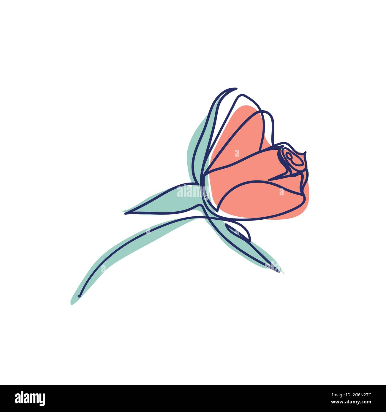 Kontinuierliche Linienzeichnung der schönen Blumenrose Stock Vektor