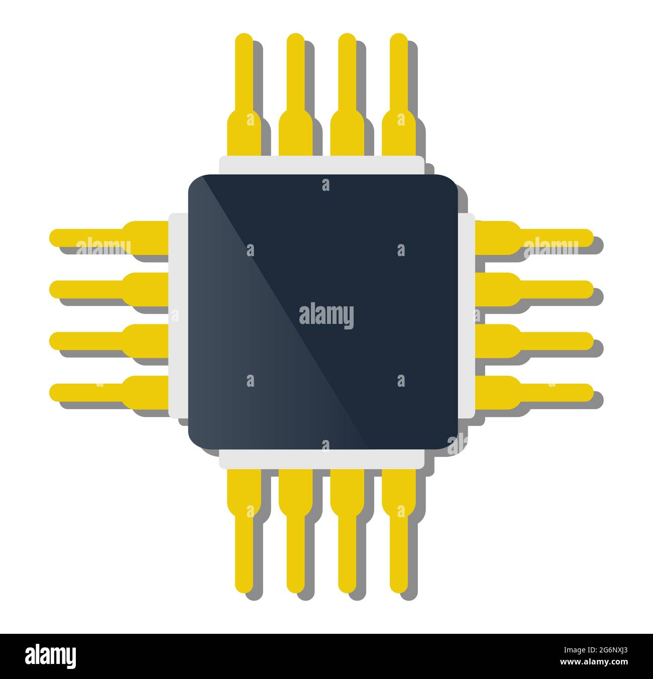 Single-Chip-Gerät der Technologie elektronische Mikrochip Mikroschaltung Stock Vektor