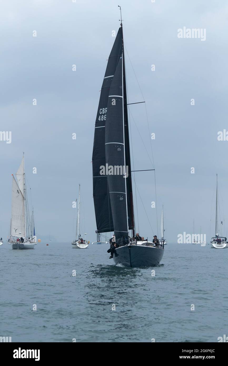 Segeln im Round the Isle of Wight Sailing Race Stockfoto