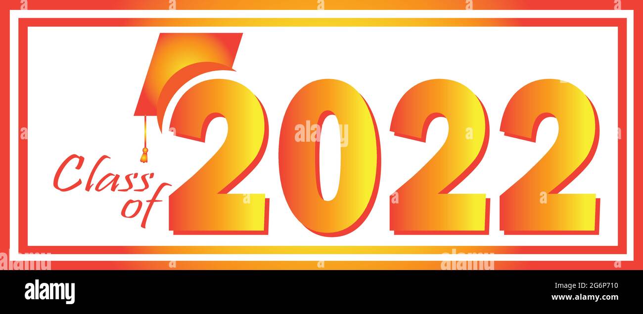 Graduierung 2022 orange Stock Vektor