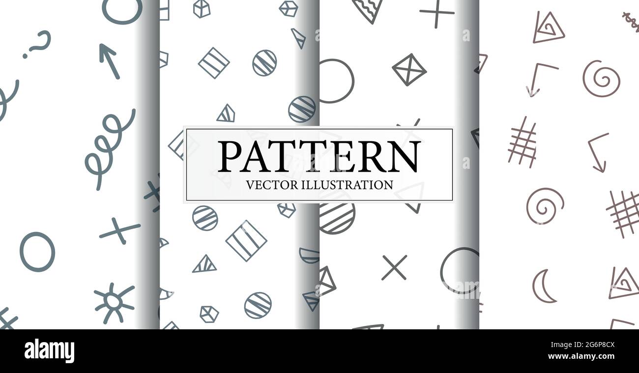 Montage von nahtlosen Mustern, abstrakten Formen - Vektor-Illustration Stock Vektor
