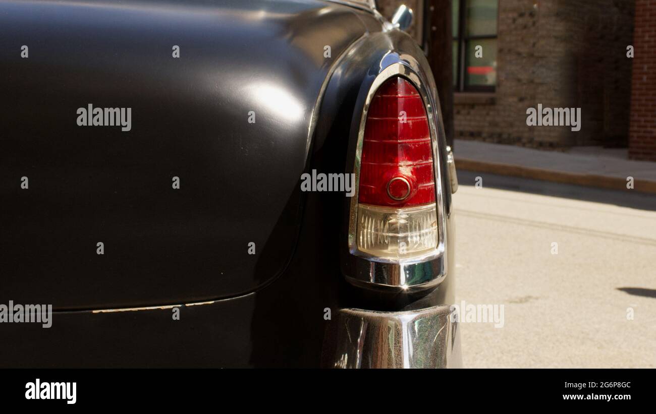 Ein Rücklicht in einem Auto aus den 1950er Jahren Stockfoto