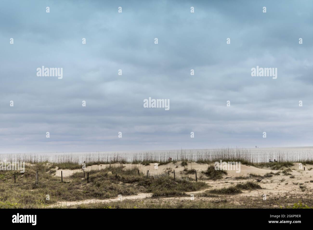 Tybee Island Landschaft Blick aufs Wasser mit Sumpf Stockfoto