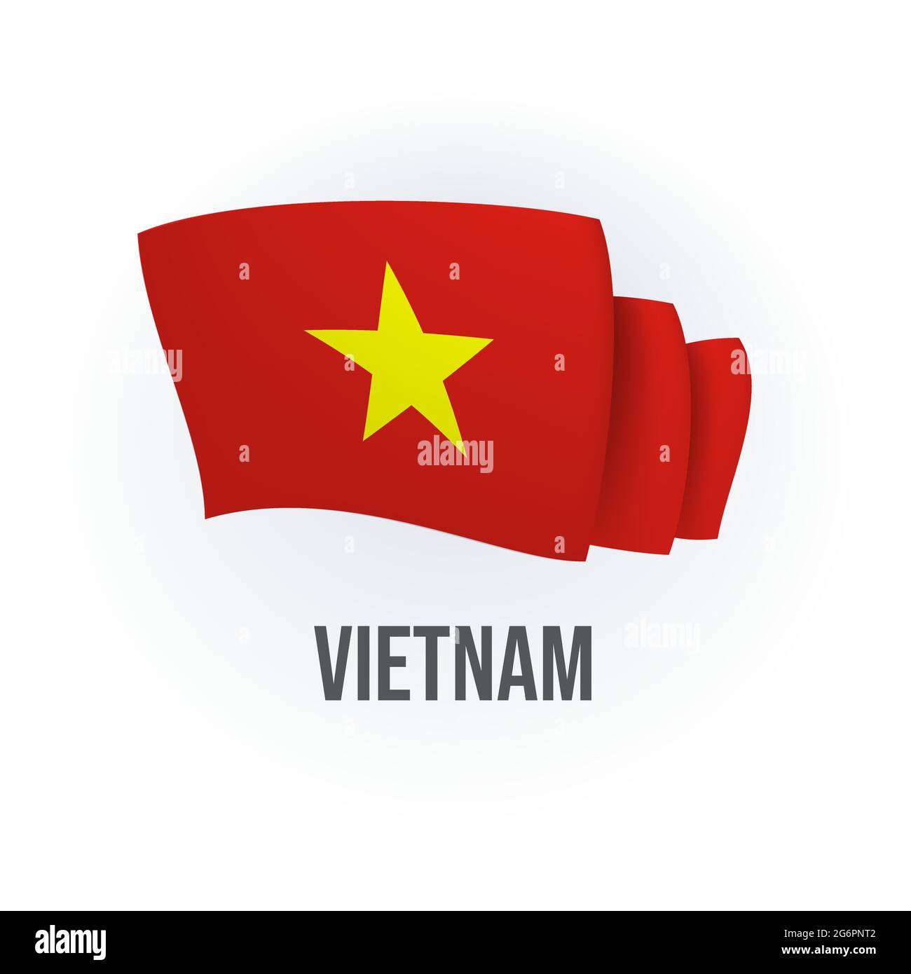 Vektorflagge von Vietnam. Vietnamesische Flagge winkt. Vektorgrafik. Stock Vektor