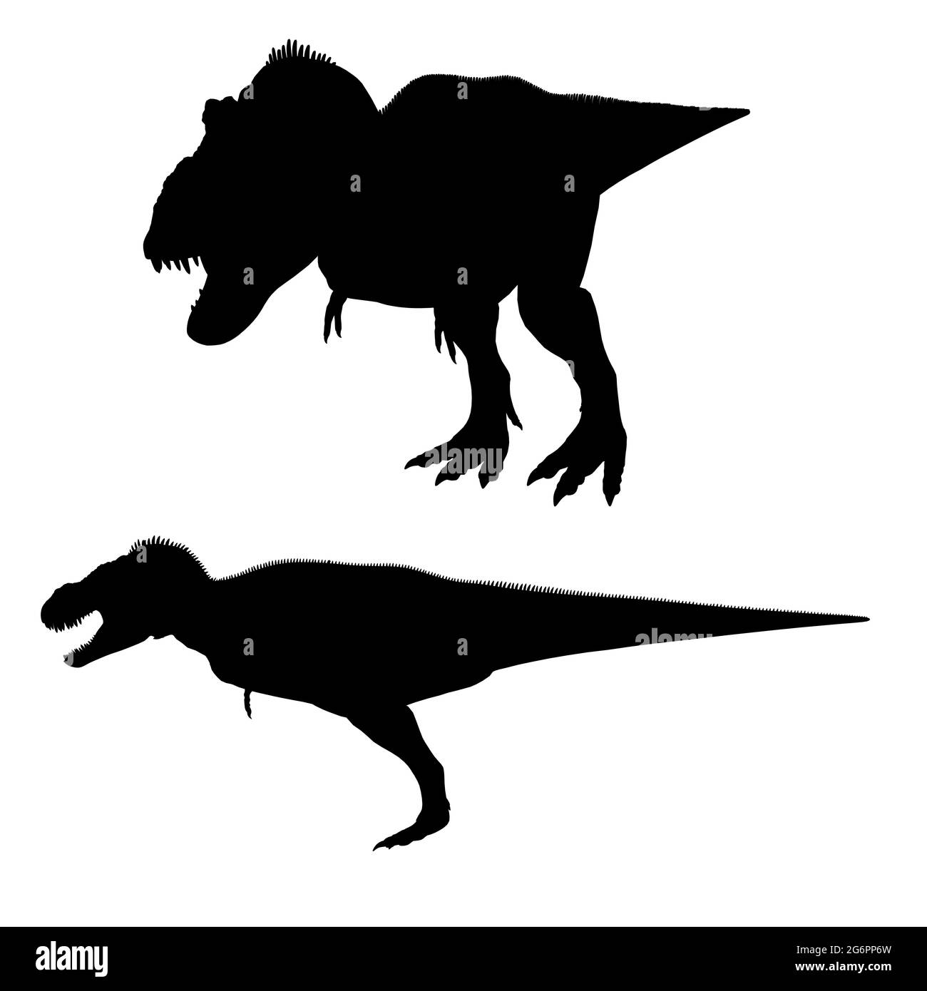 Dinosaurier Silhouette isoliert auf weißem Hintergrund. Vektorgrafik. Stock Vektor