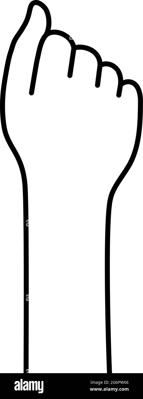 Girl Power mit linearer schwarzer Frauenfaust Stock Vektor