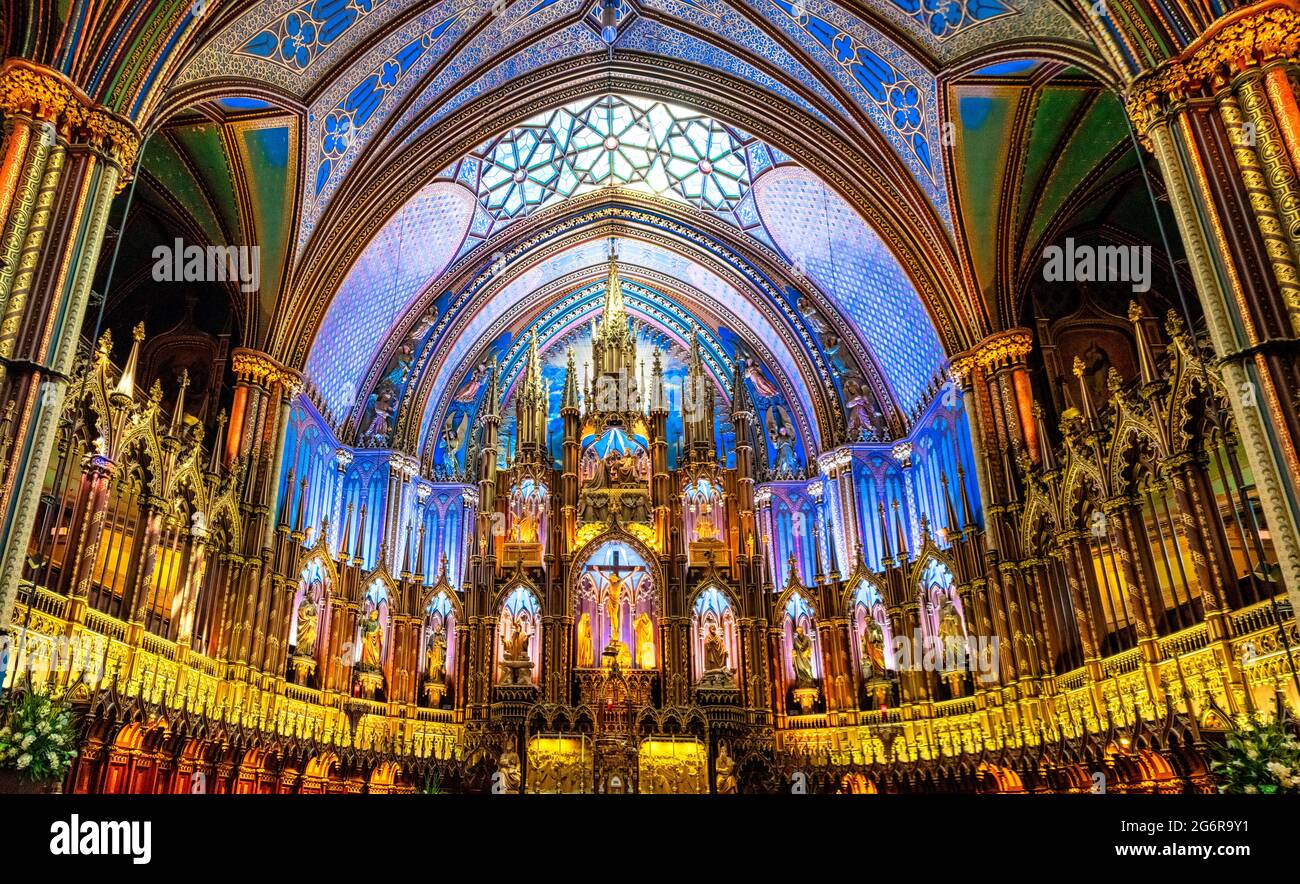 Notre-Dame de Montreal Basilica, Montreal, Kanada Stockfoto