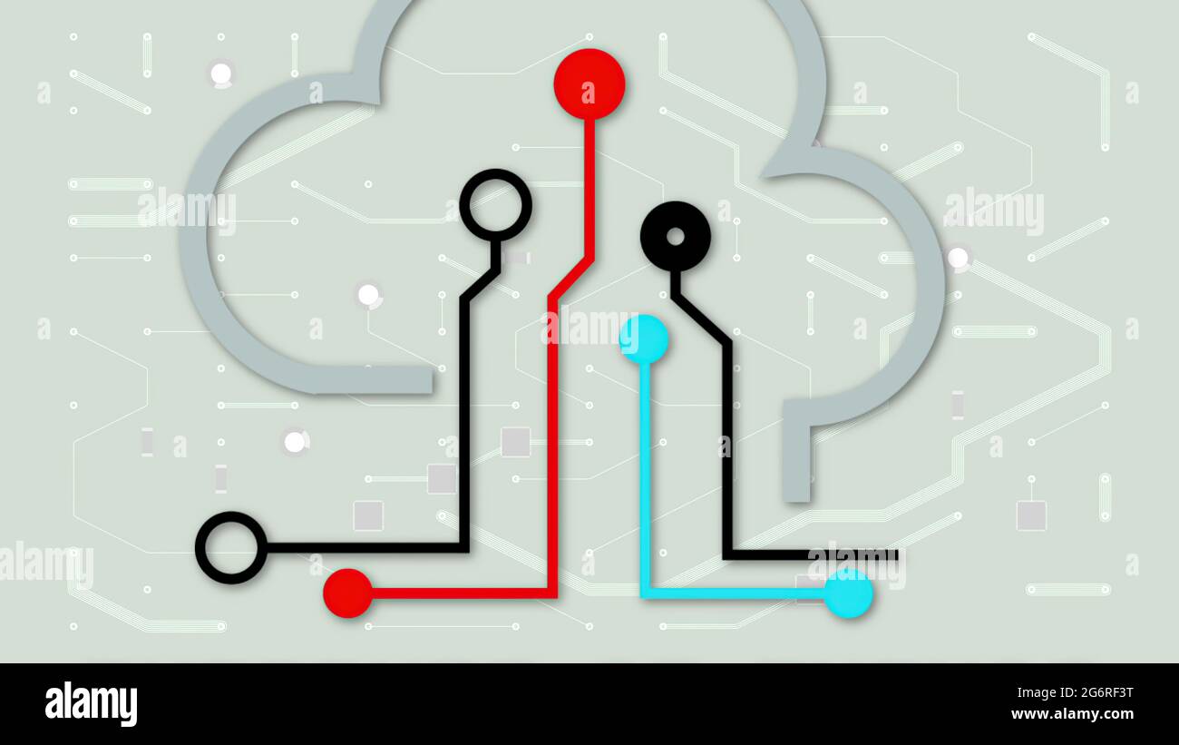 2D-Illustration - IoT (Internet of Things)-Konzept Stockfoto