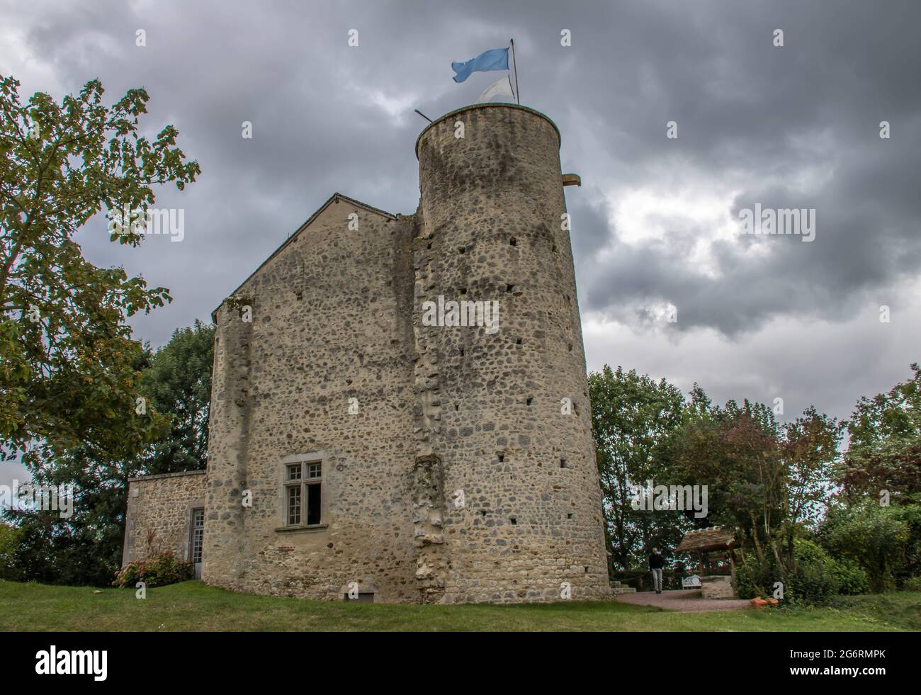 Altes historisches Chateau de La Mothe in Persac Frankreich Stockfoto