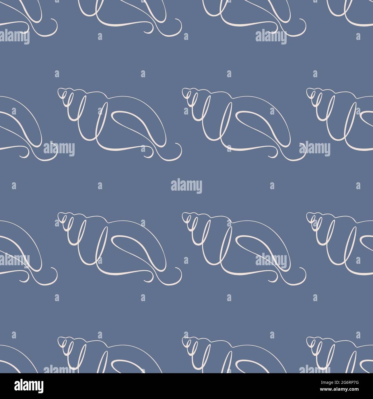 Nahtloses Muster Linie Kunst Meer Shell Stock Vektor