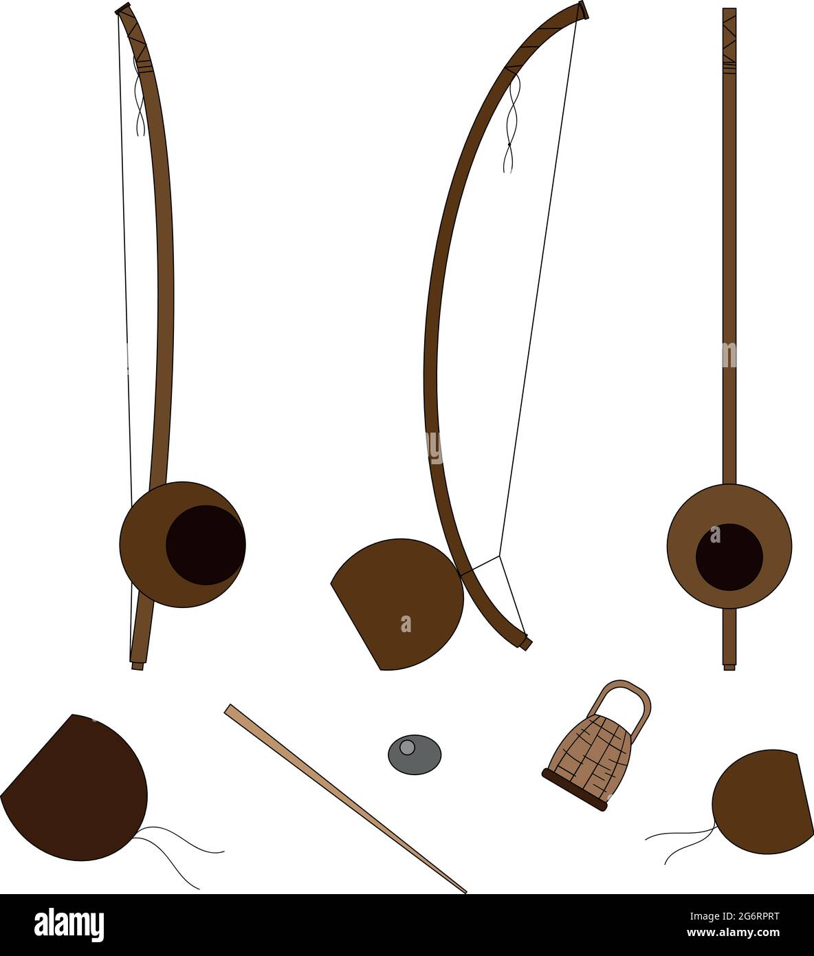 Berimbau Instrument Vektor Illustration. Afro-brazil Capoeira-Instrument. Einfaches Design Stock Vektor