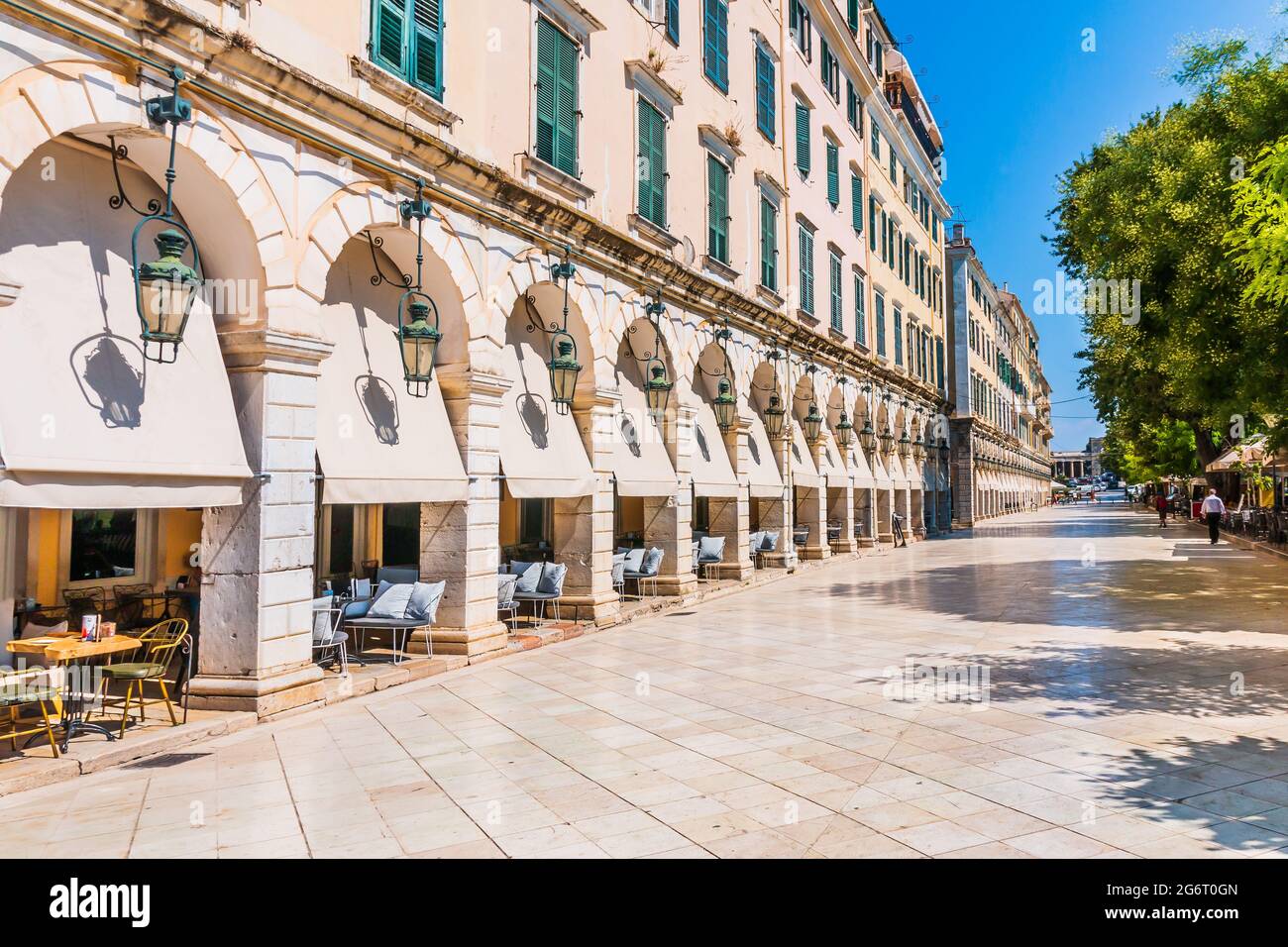 Korfu, Griechenland. Das historische Zentrum der Stadt Korfu, Griechenland. Stockfoto