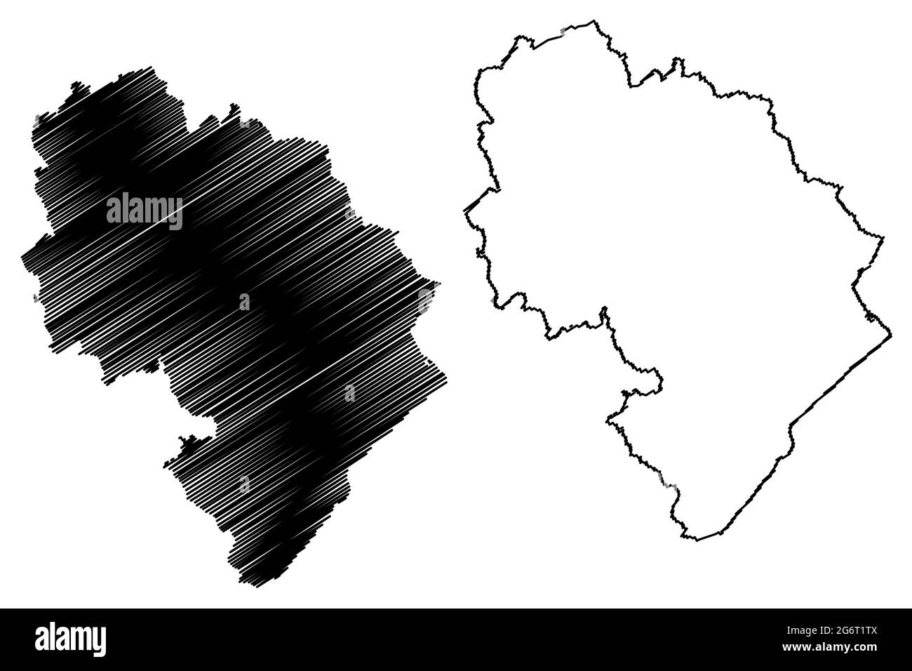 Landkreis Bernkastel-Wittlich (Bundesrepublik Deutschland, Land Rheinland-Pfalz) Kartenvektordarstellung, Scribble-Skizze Bernkastel Wittlich Stock Vektor