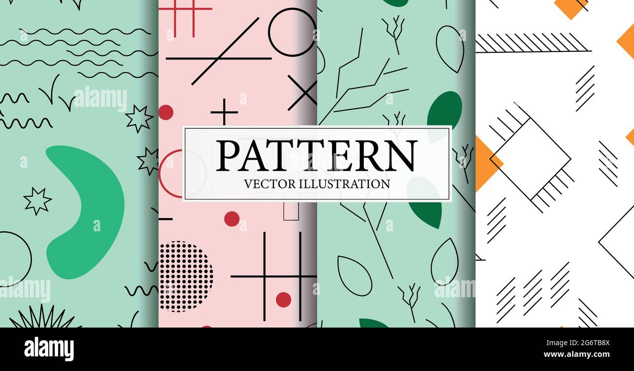 Montage von nahtlosen Mustern, abstrakten Formen - Vektor-Illustration Stock Vektor