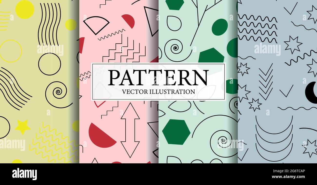 Montage von nahtlosen Mustern, abstrakten Formen - Vektor-Illustration Stock Vektor