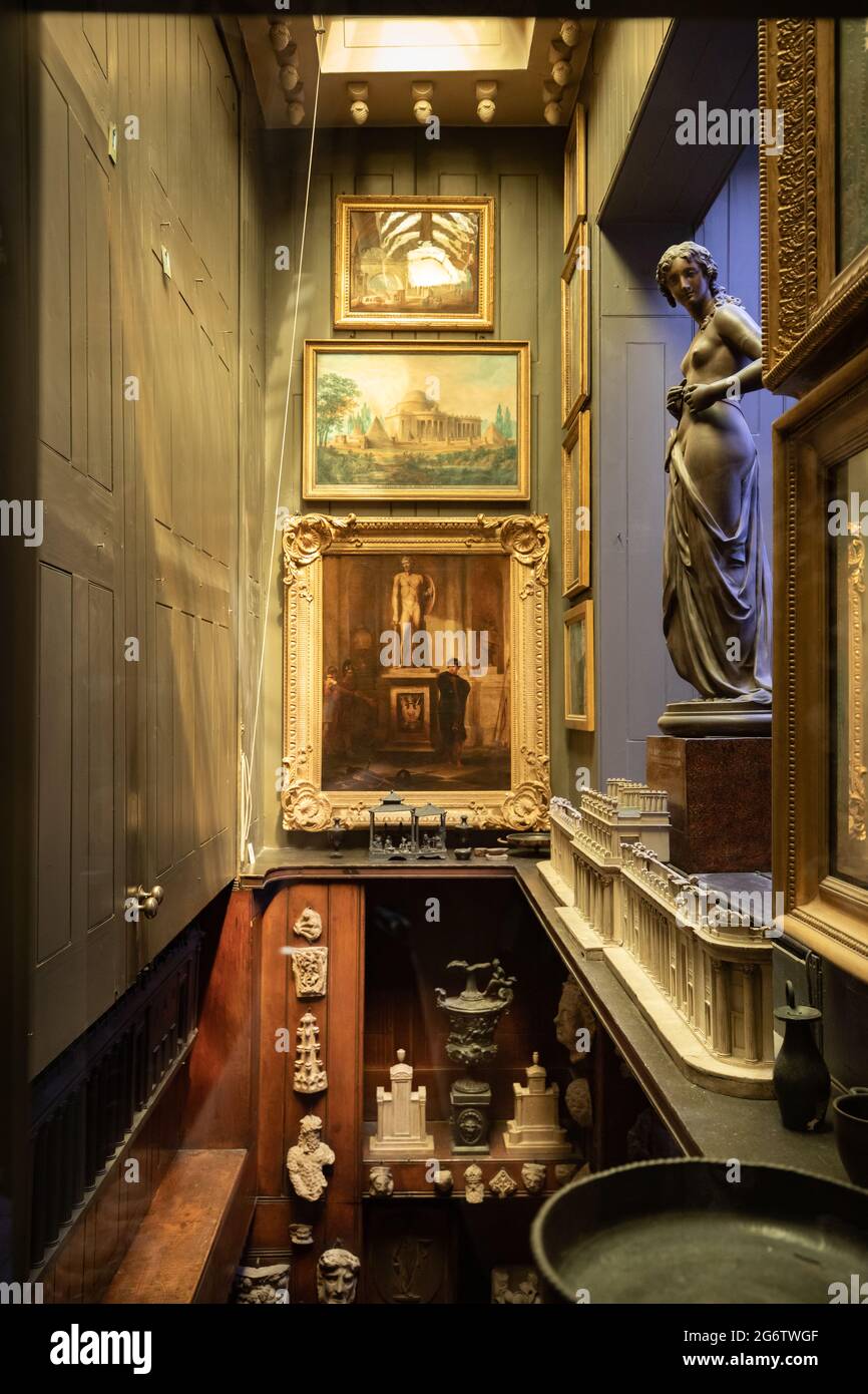 Sir John Soane's Museum, London, Großbritannien Stockfoto