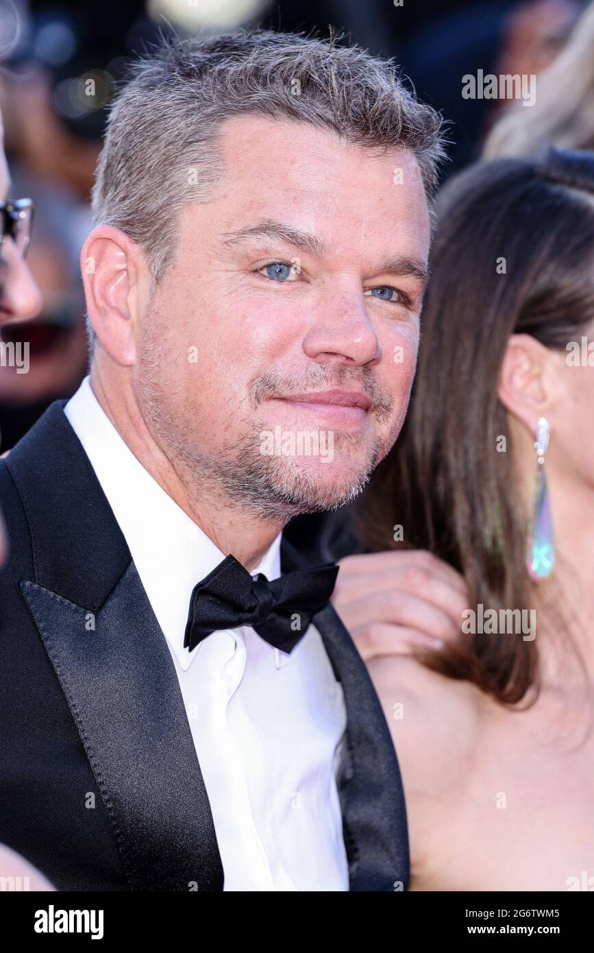 Cannes, Frankreich. Juli 2021. CANNES - 08. JULI: Matt Damon kommt zur Premiere von STILLWATER während der 74. Filmfestspiele von Cannes am 08. Juli 2021 im Palais des Festivals in Cannes, Frankreich. (Foto von Lyvans Boolaky/ÙPtertainment/Sipa USA) Quelle: SIPA USA/Alamy Live News Stockfoto