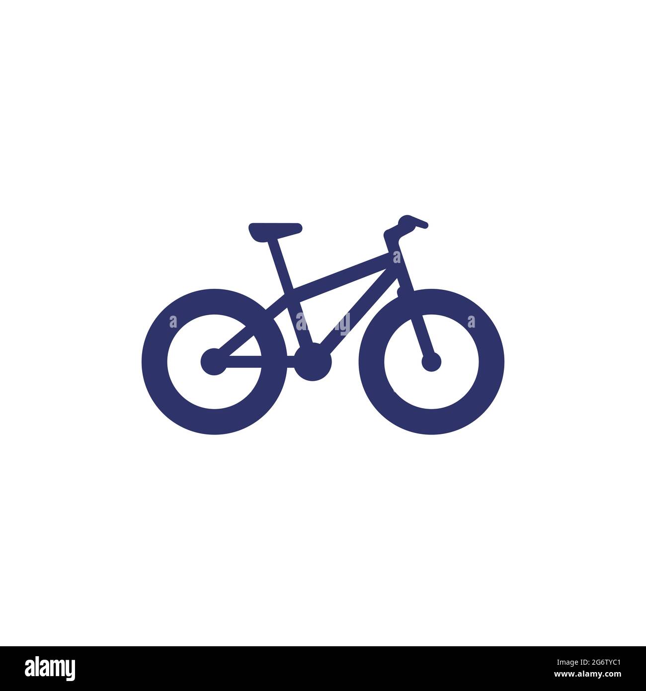 Fat-Bike-Ikone, ein Schneebad auf Weiß Stock Vektor