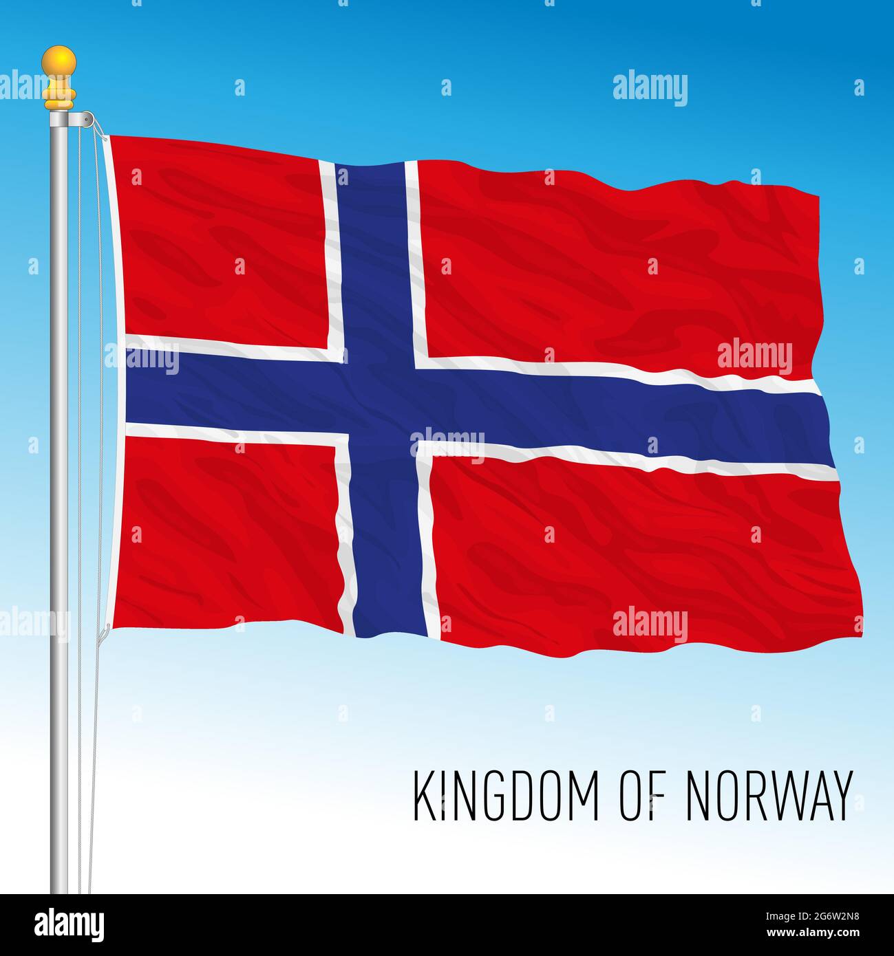 Norwegen offizielle Nationalflagge, europäisches Land, Vektorgrafik Stock Vektor
