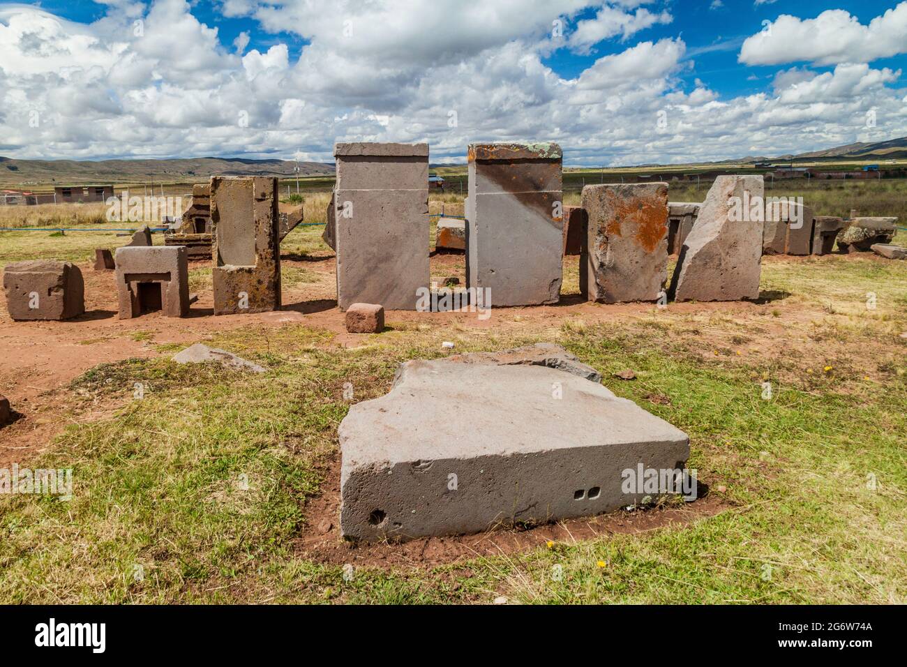 Pumapunku, präkolumbianische archäologische Stätte, Bolivien Stockfoto