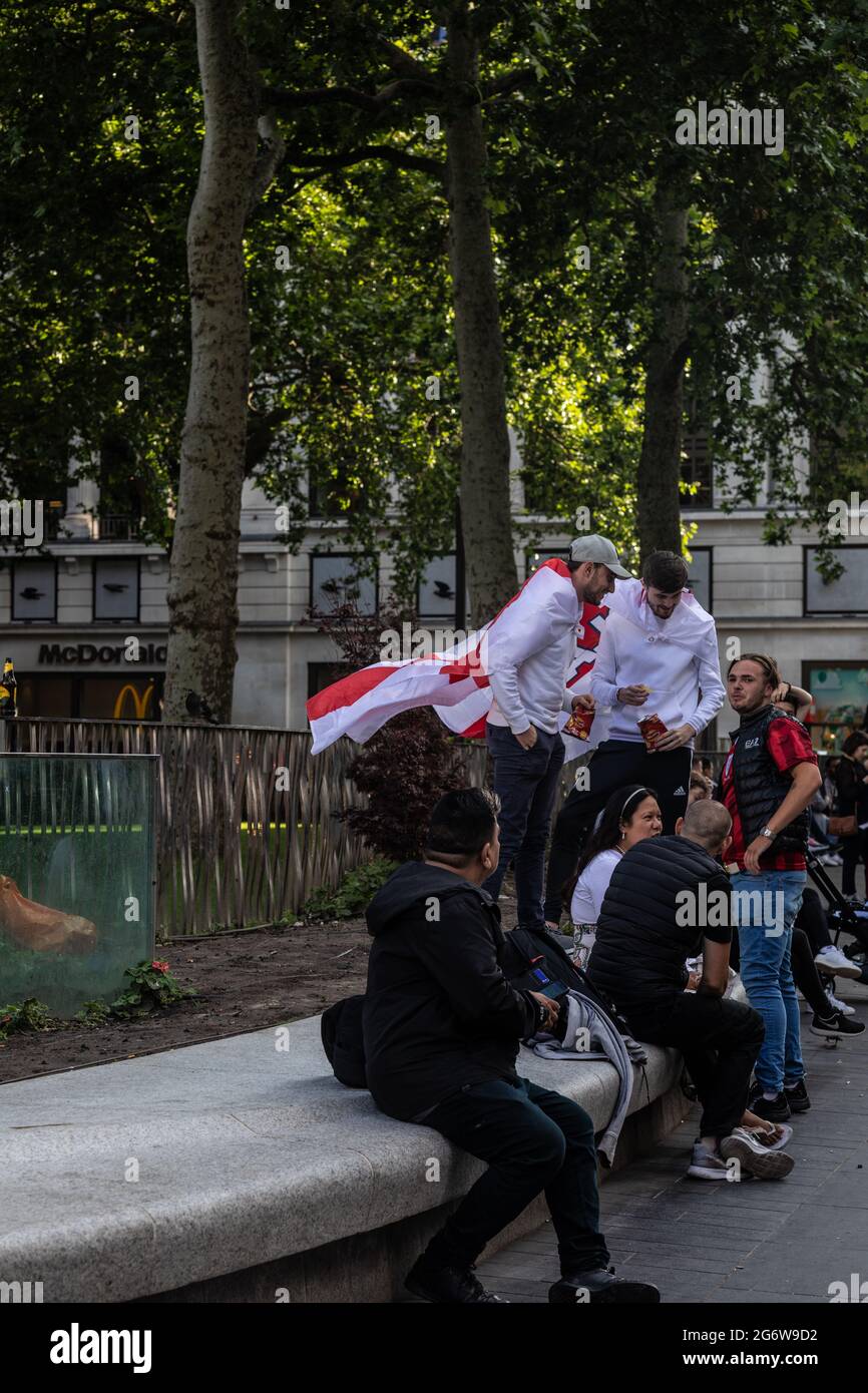 London Leicester Square Euros Celebrations Stockfoto