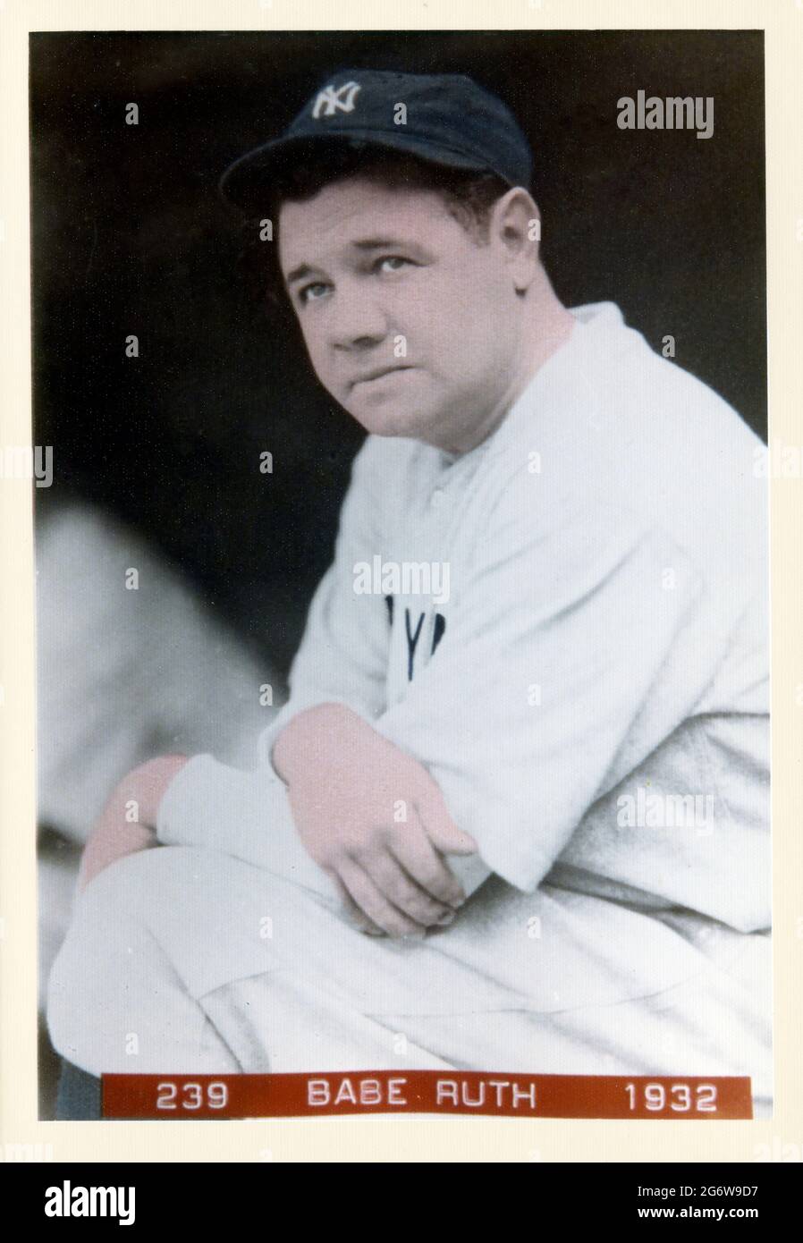 Antike Foto-/Baseballkarte des Babe Ruth mit den New York Yankees um ...