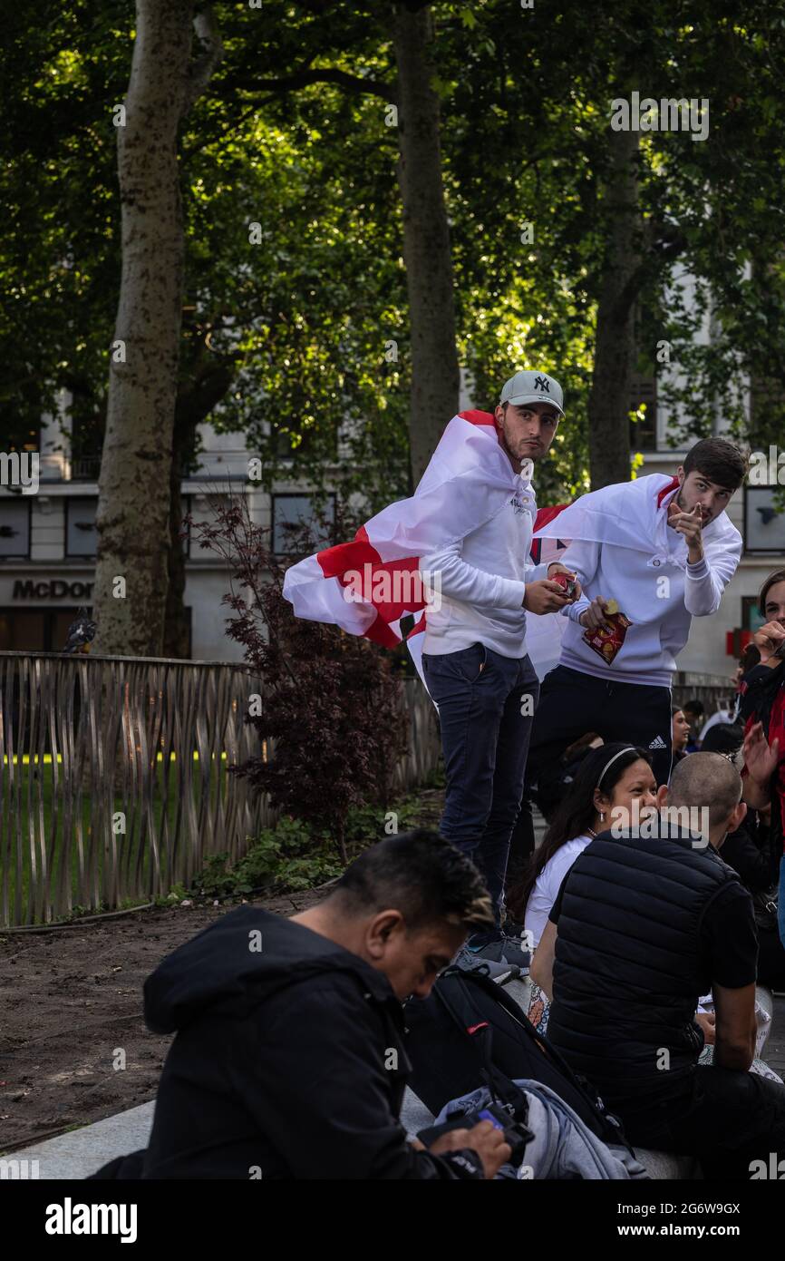 London Leicester Square Euros Celebrations Stockfoto