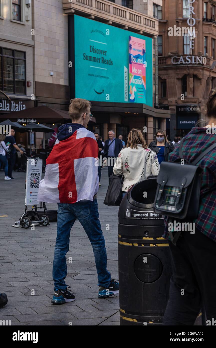 London Leicester Square Euros Celebrations Stockfoto