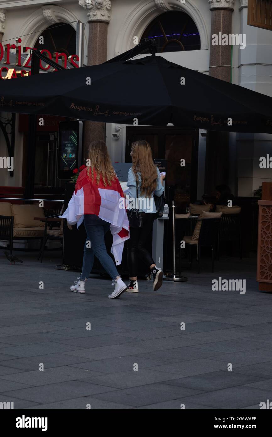 London Leicester Square Euros Celebrations Stockfoto