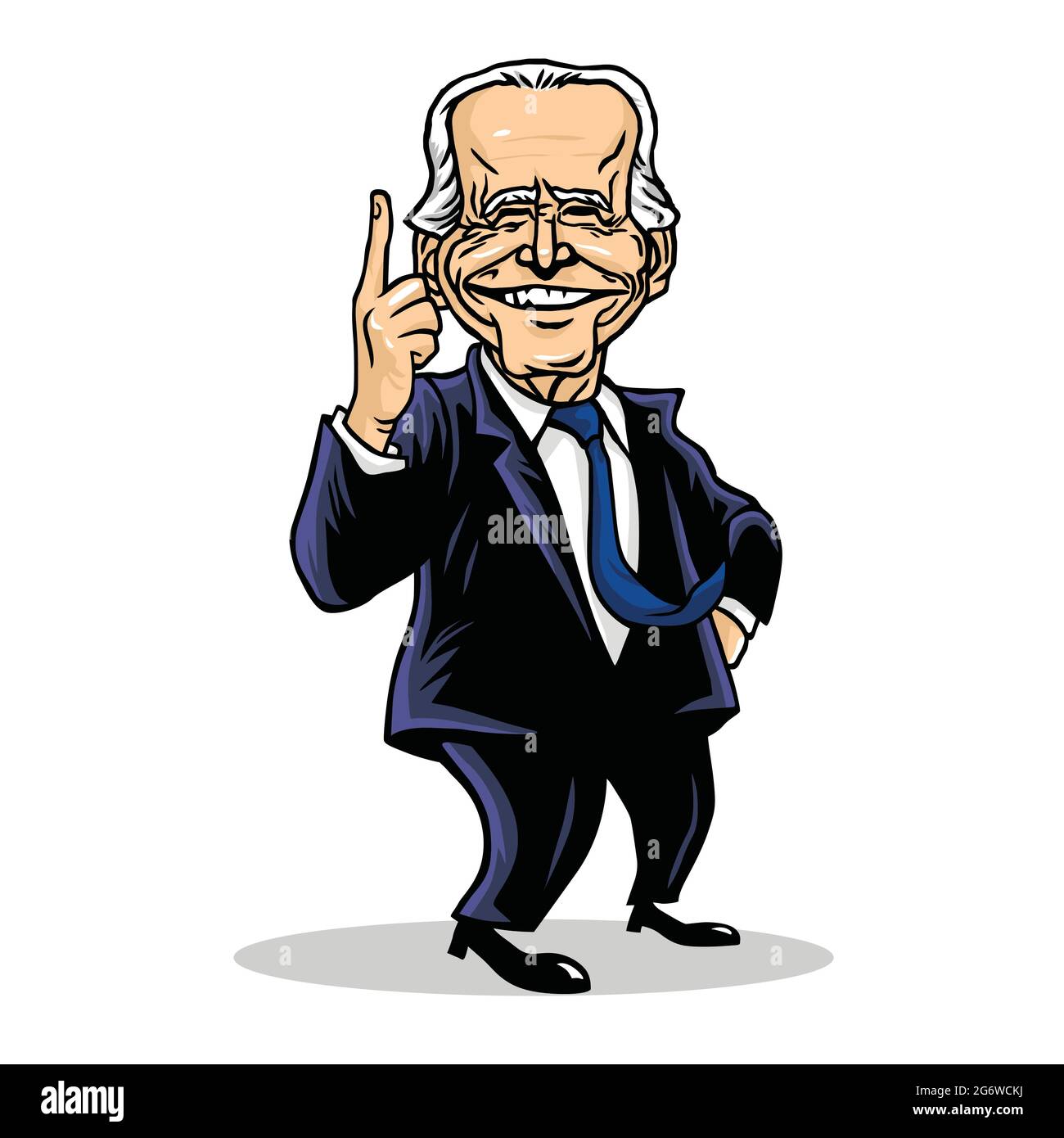 Joe Biden Präsident der Vereinigten Staaten von Amerika Cartoon Karikatur Vektor Zeichnung Illustration. Washington, 19. April 2021 Stock Vektor