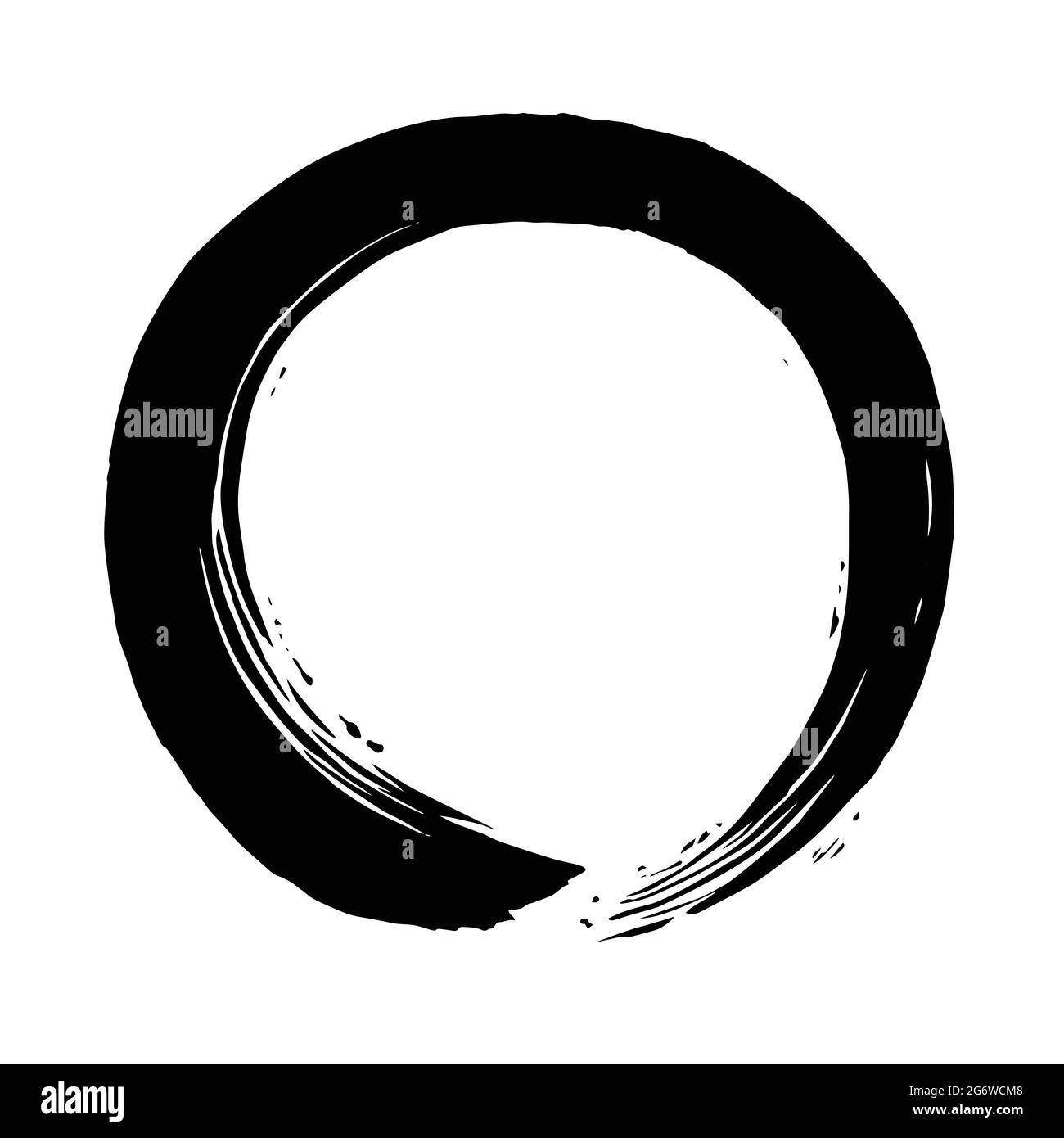 Schwarzes Enso Zen Circle Vektorpinsel-Symbol Stock Vektor