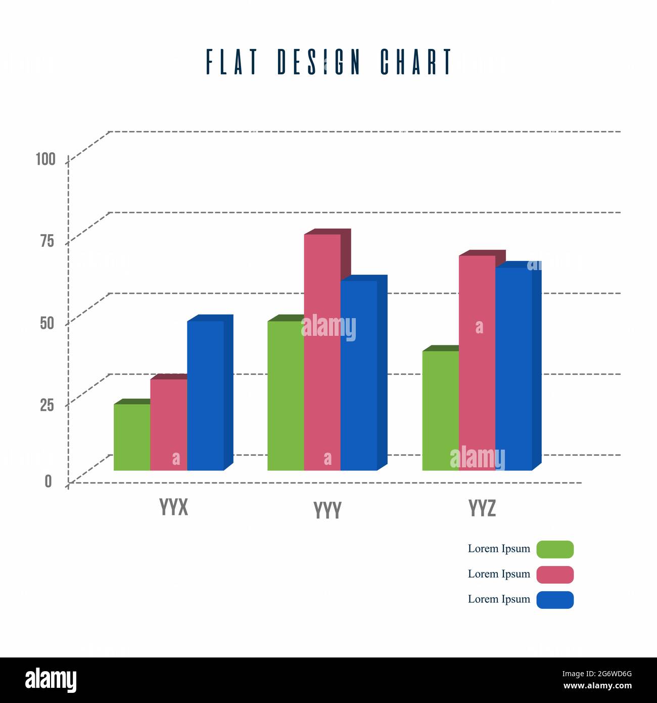 Balkendiagramm-Info Grafiken Elemente Vollfarben Vektor-Flat-Design-Vorlage Stock Vektor