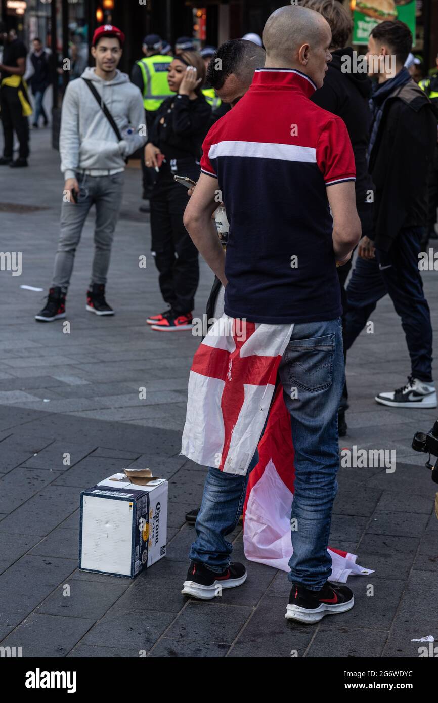 London Leicester Square Euros Celebrations Stockfoto