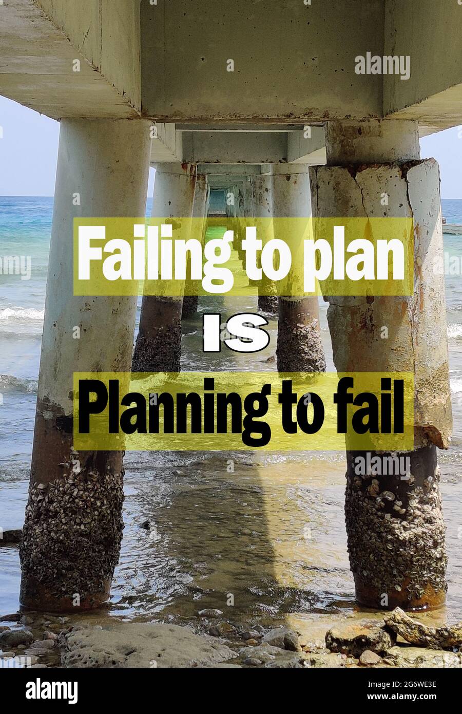 Inspirierendes und motivierendes Zitat. Phrase „nicht planen“ plant, zu scheitern. Stockfoto