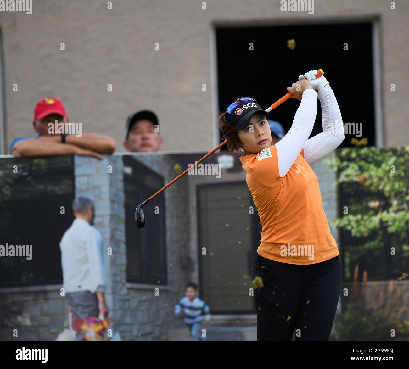 Sylvania, Ohio, USA. Juli 2021. Moriya Jutanugarn schlägt sich in der ersten Runde des Marathon Classic in Sylvania, Ohio, aus. Quelle: Mark Bialek/ZUMA Wire/Alamy Live News Stockfoto