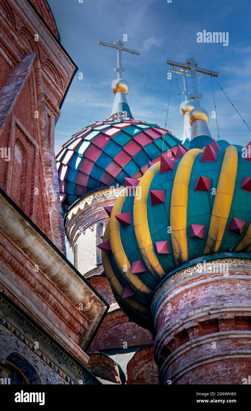 Kuppel der Basilius-Kathedrale, Moskau, Russland Stockfoto